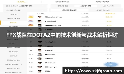 FPX战队在DOTA2中的技术创新与战术解析探讨